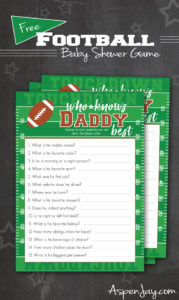 Football Baby Shower Game – Who Knows Daddy Best - Aspen Jay