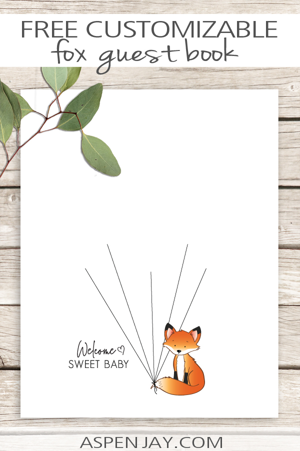 This FREE Fox Guest Book is a cute addition to any baby shower and doubles as a sweet gift for the mama-to-be! And the best part, she is offering it FREE on her blog for a limited time!!! #foxguestbook #woodlandbabyshower #babyshowerguestbook #babyshower #foxbabyshower