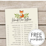 This FREE fox baby shower game is guaranteed to be a favorite at your upcoming woodland themed baby shower! "Would She Rather" is a fun game to play to get to know a little bit more about the mama-to-be and highlight her at the party. The game is FREE, just print from your home or at a printing place! #foxbabyshower #woodlandbabyshower #babyshowergame #babyshower