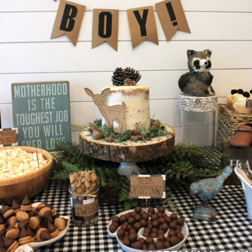 Woodland Themed Baby Shower Food Table