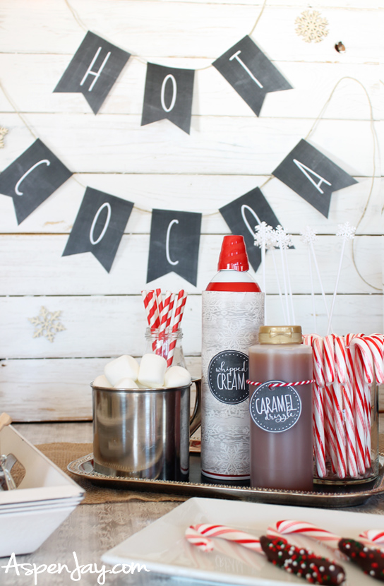Free hot chocolate banner printable! Perfect touch for your hot chocolate bar!