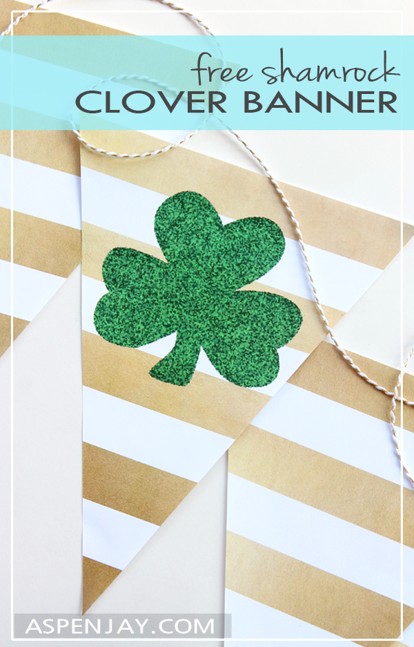 Free printable Shamrock banner perfect for St. Patrick's Day! Makes it so easy to add a little green to your mantle. #cloverbanner #shamrockbanner #stpatricksday