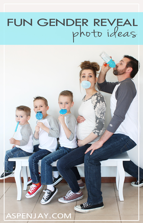 Cute Gender Reveal photo ideas involving the whole family! Love these! #genderreveal #genderrevealideas