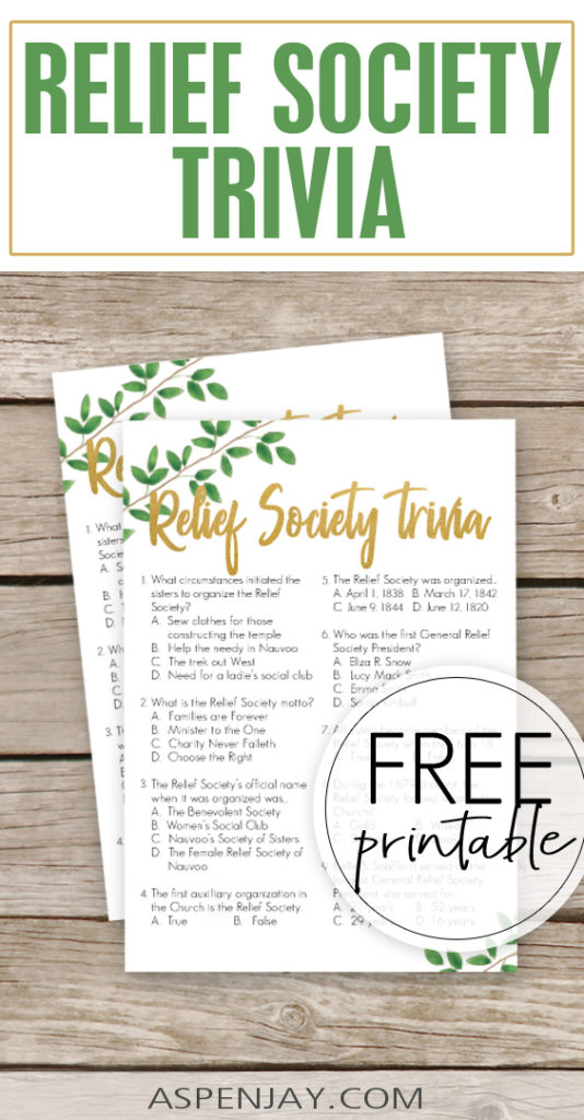 This Relief Society Trivia Game is a great activity to help your sisters learn a little bit more about some Relief Society history in a fun way! #reliefsocietybirthday #reliefsociety #reliefsocietytrivia
