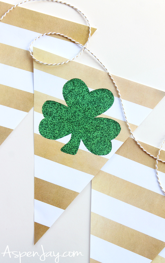 Clover Banner Printable perfect for St Patrick s Day Aspen Jay