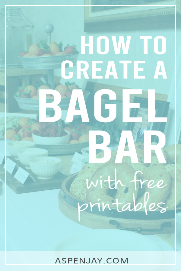 Free printable bagel bar labels for your afternoon brunch! Low key food spread but perfect! #bagelbar #bagelbarlabels #bagellabels