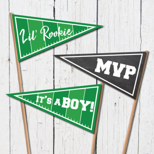 Mini Football Pennant Flags for Baby Shower