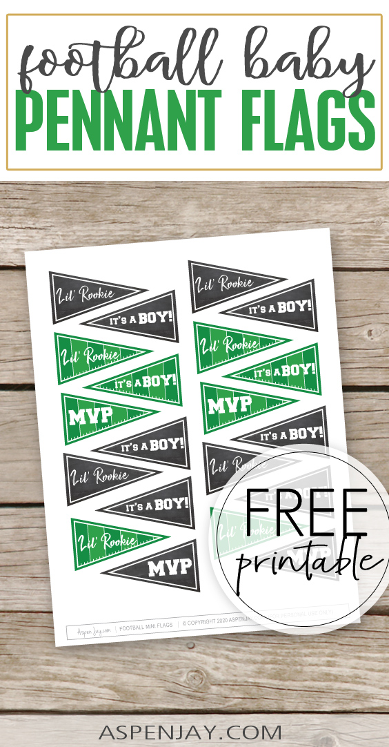 Mini Football Pennant Flags for Baby Shower - Aspen Jay