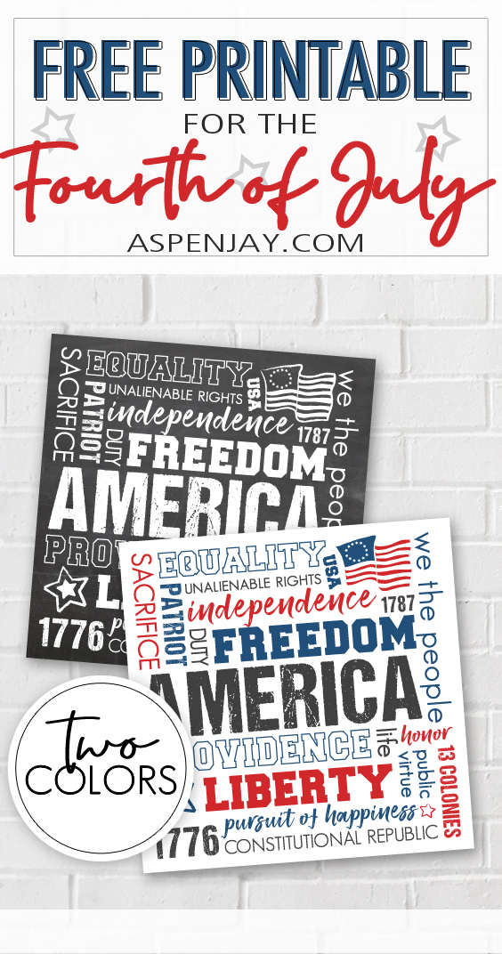 Free Patriotic Subway Art for the 4th of July - Aspen Jay