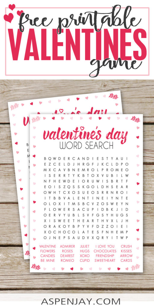 Valentine’s Day Word Search – Free Printable - Aspen Jay