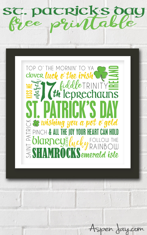Quickly dress up your mantel for March with this free all things st. patrick's day subway art printable. #stpatricksday #stpatricksdayart