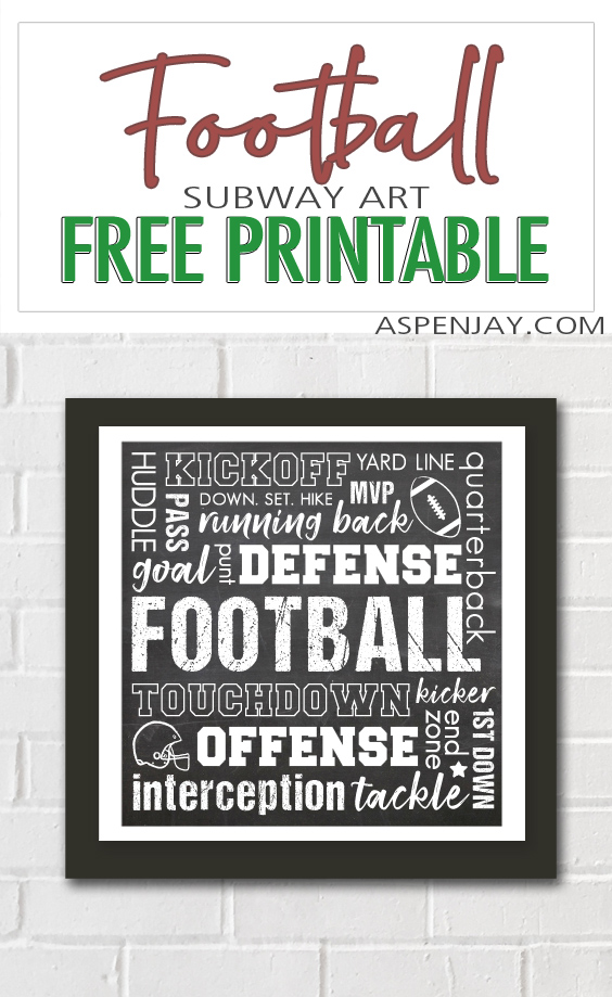 Use this subway themed free football printable to quickly and easily decorate for your next football themed party! #footballprintable #footballparty #footballsubwayprintable