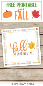 Free Fall Printable to easily add fall vibes - Aspen Jay