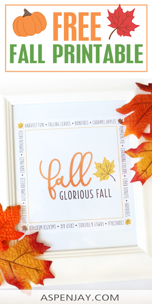 Free Fall Printable to quickly dress up your house for Autumn! #fallprintable #allthingsfall #autumntime