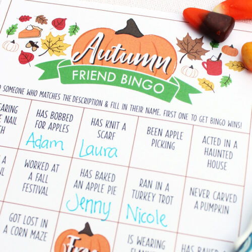Fall Friend Bingo – perfect icebreaker game