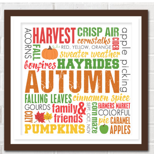 Fall Subway Art – free printable for autumn