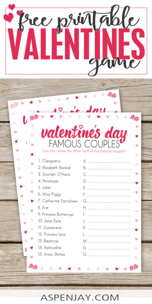 The Valentines Party Game is a perfect activity to play at your upcoming event! FREE printable download which is great for any last minute party planners! #valentinesgame #couplesmatch