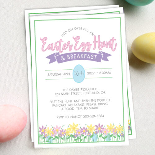 Editable Invites to tell your friends, family, & neighbors about your upcoming Easter party! #egghuntinvites #easteregghuntinvites #freeEasterinvites #EasterEggHuntInvitations