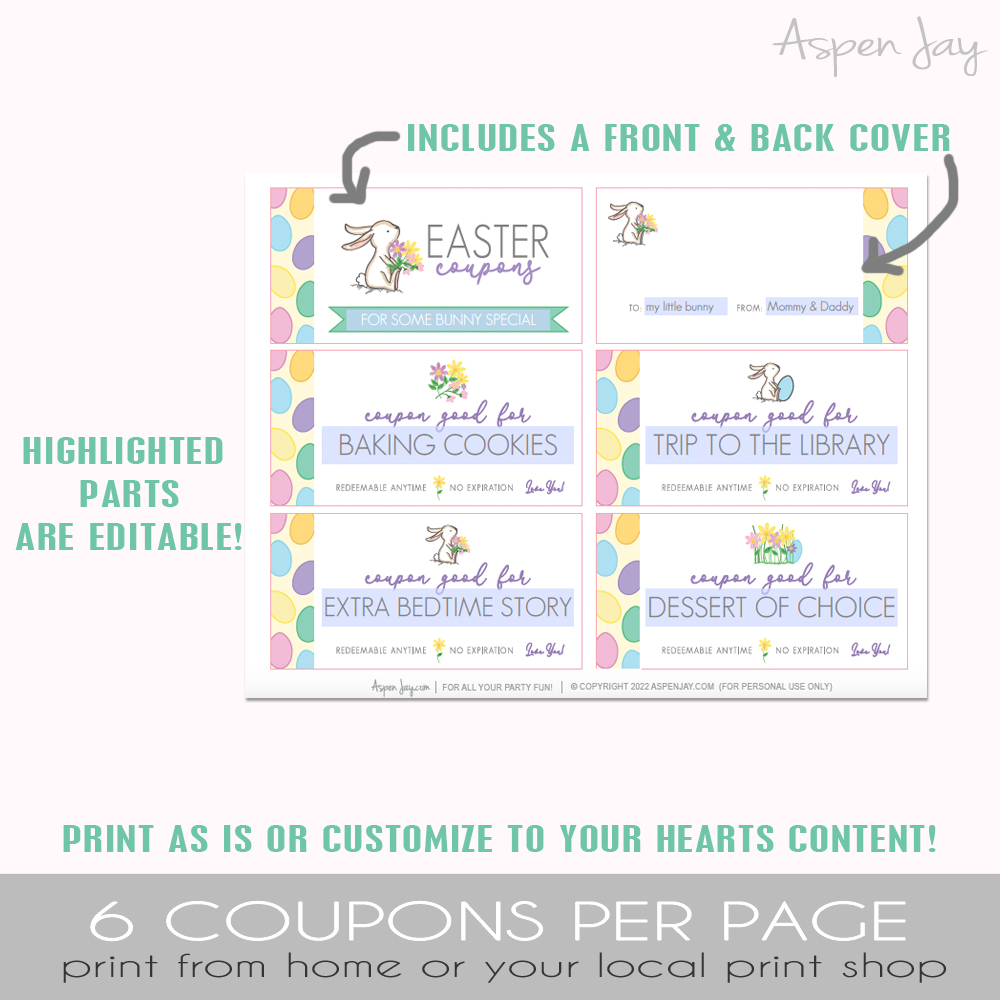 Editable coupons for Easter!