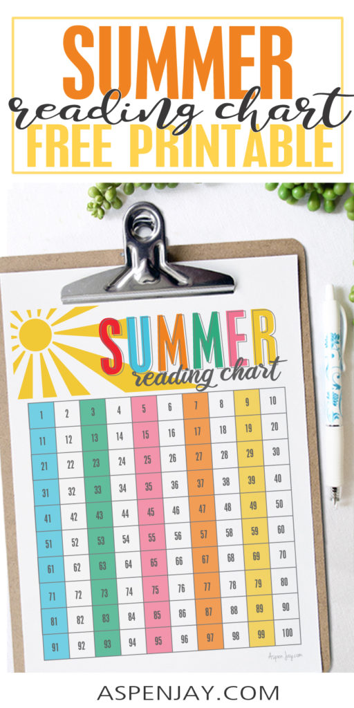 Print this fun Summer Reading Chart to encourage your children to read a lot this summer! It's a FREE printable! #summerchart #summereading #freereadingchart #summerreadingchart #readingchart