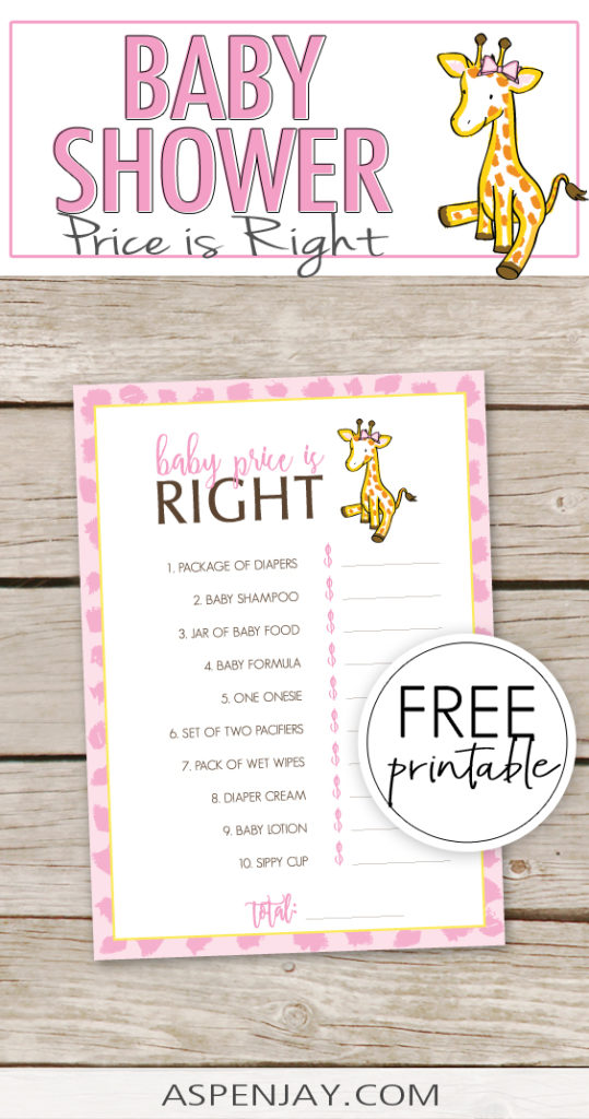 Have fun playing the Price is Right at your upcoming Baby Shower with these adorable (and free) giraffe themed game cards! 