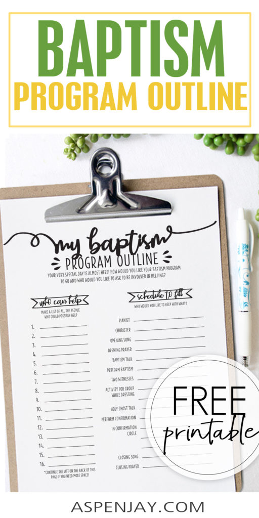 Use the FREE LDS Baptism Program Checklist to help make the day extra special by having your child plan their own baptism program! #LDSbaptism #LDSbaptismprogram #baptismprogram