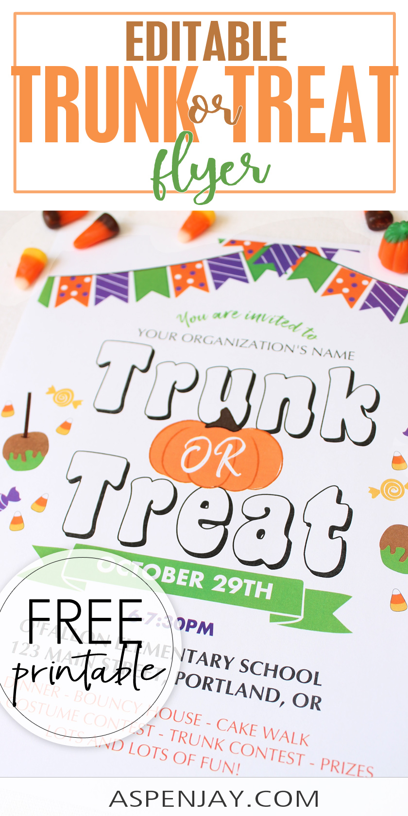 FREE Trunk Or Treat Flyer Template Aspen Jay