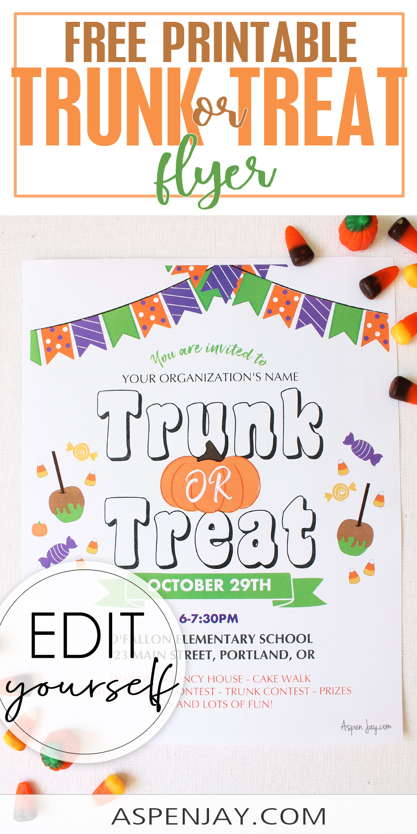 FREE Trunk Or Treat Flyer Template Aspen Jay