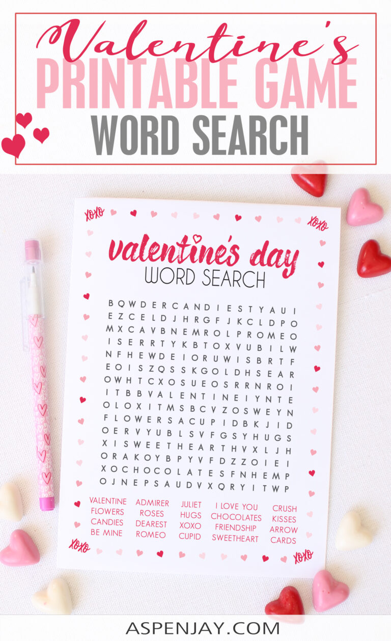 Valentine’s Day Word Search – Ideal for Kids & Adults Alike! - Aspen Jay