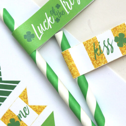 St. Patrick’s Day Straw Flags {free printable}