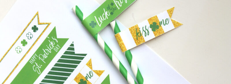 FREE printable St. Patrick's Day Straw Flags. These are SO adorable! Perfect touch to a St. Patrick's Day party! PINNED!