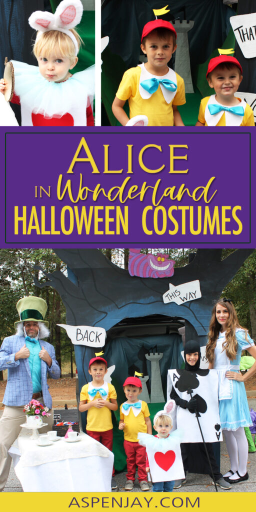 Wonderland ideas for the entire family to dress up as Alice in Wonderland for Halloween this year!