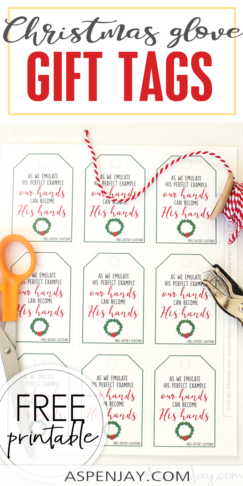 Christmas Glove Gift Tags – Free Printable - Aspen Jay