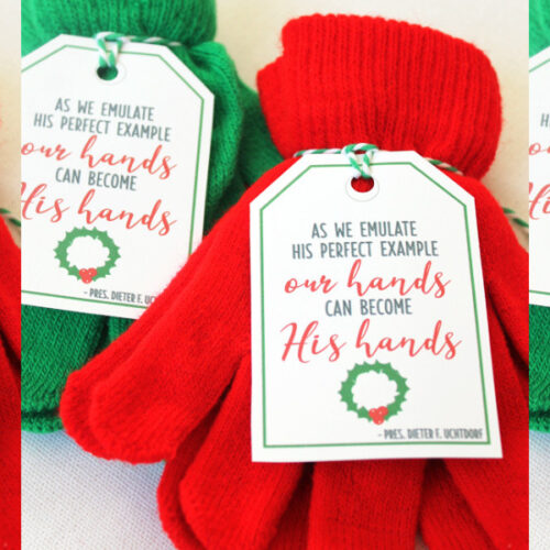 Lovely Christmas glove gift tags with a spiritual message