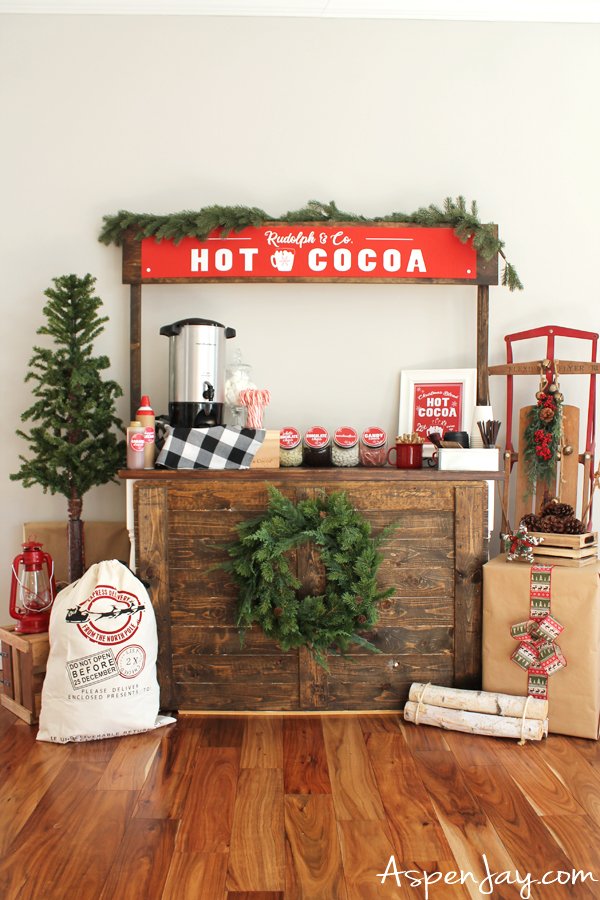 Create the perfect Christmasy feel by adding a hot chocolate station to your home, work space, or holiday party! Free printables included!