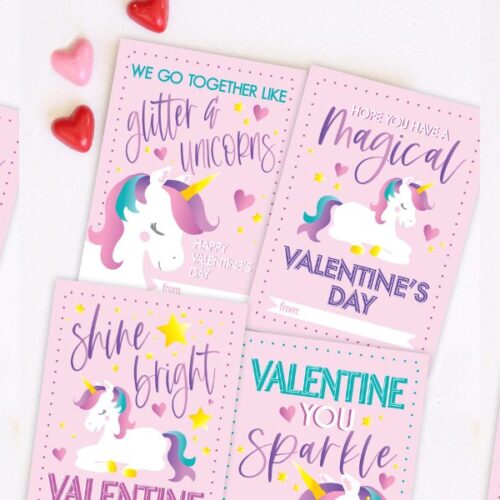 Magically Cute Unicorn Valentines Cards Kids Will Love – Free Printable