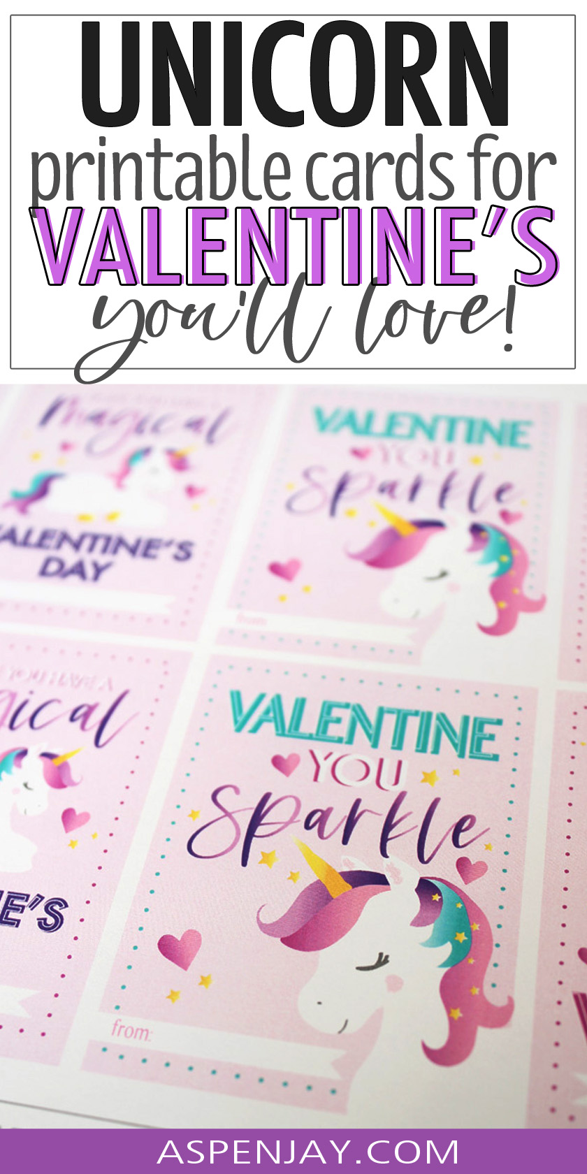 Magically Cute Unicorn Valentines Cards Kids Will Love – Free Printable ...