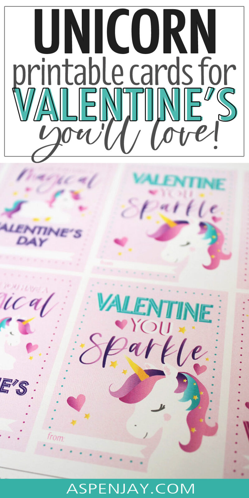 Magically Cute Unicorn Valentines Cards Kids Will Love – Free Printable ...