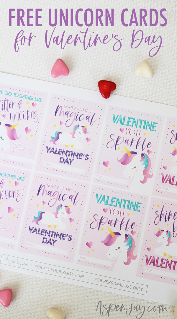 Magically Cute Unicorn Valentines Cards Kids Will Love – Free Printable ...