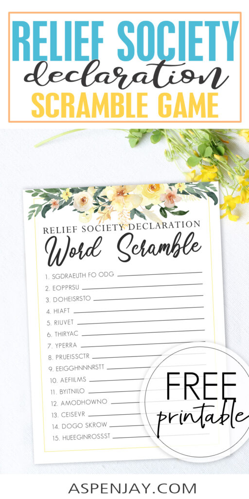 What is the Relief Society Declaration? Learn a little about this inspired statement and share the inspiring words of the Relief Society Declaration with your sisters with these beautiful printable Scramble game cards. Simply download and print for your upcoming Relief Society activity! 