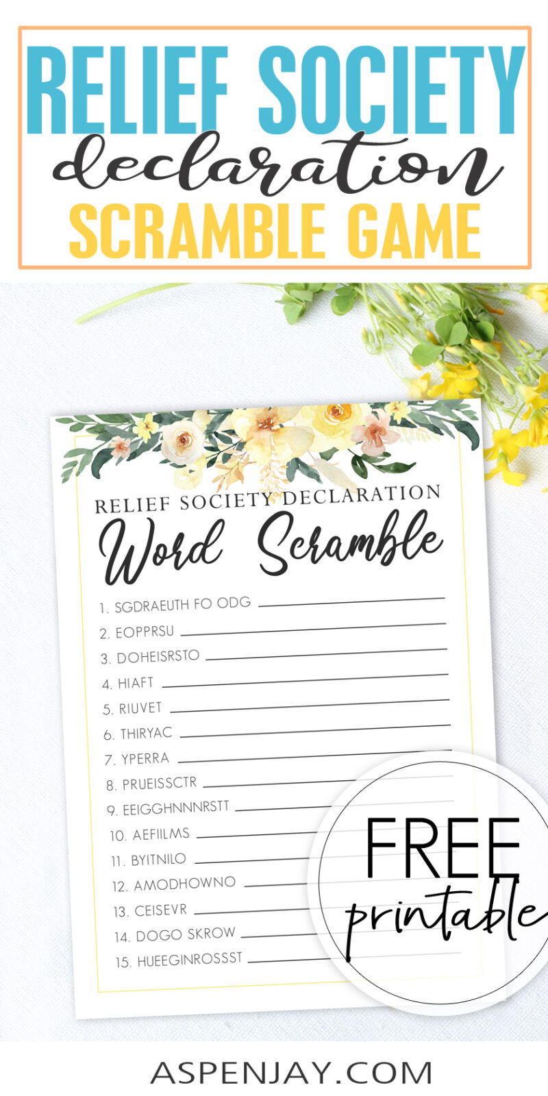 Relief Society Declaration Explained + Free Printable Game - Aspen Jay
