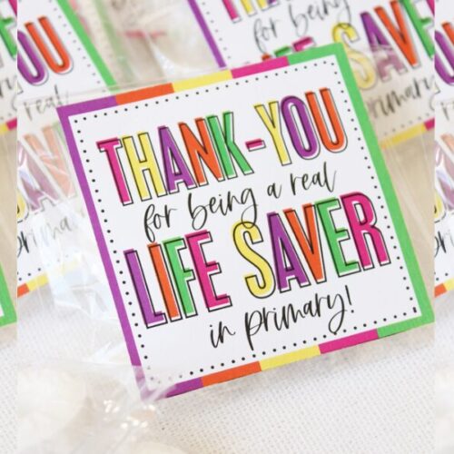 Primary Teacher Appreciation Free Printable LifeSaver Tags