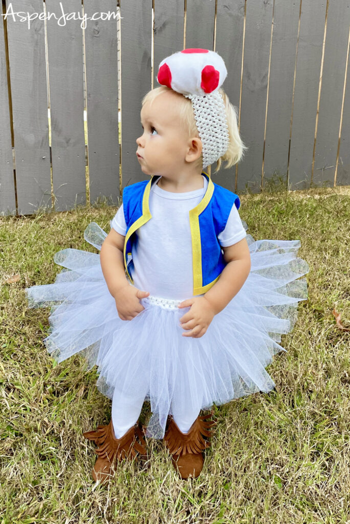 The cutest little Toad from Super Mario Bros. you have ever seen! DIY costume that is super easy to put together! 