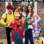 Need a fun and easy family costume theme for Halloween? Level up with these DIY Super Mario Family Costumes!