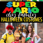 Need a fun and easy family costume theme for Halloween? Level up with these DIY Super Mario Family Costumes!