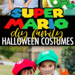 Need a fun and easy family costume theme for Halloween? Level up with these DIY Super Mario Family Costumes!