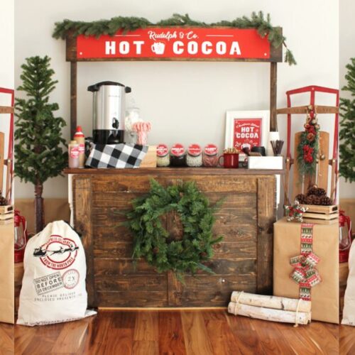 The perfect Christmas themed hot chocolate station! Love these ideas and the FREE printables!