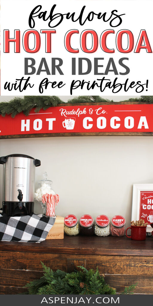 The perfect Christmas themed hot chocolate station! Love these ideas and the FREE printables!