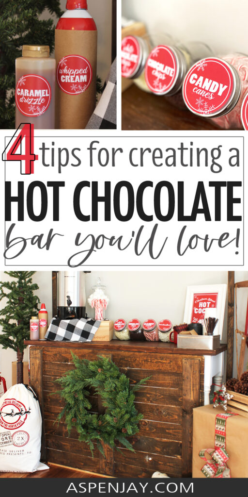 The perfect Christmas themed hot chocolate station! Love these ideas and the FREE printables!