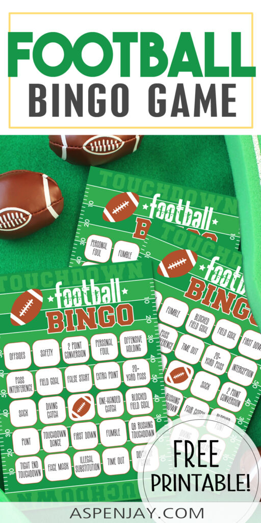 Free printable football bingo cards